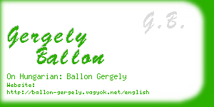 gergely ballon business card